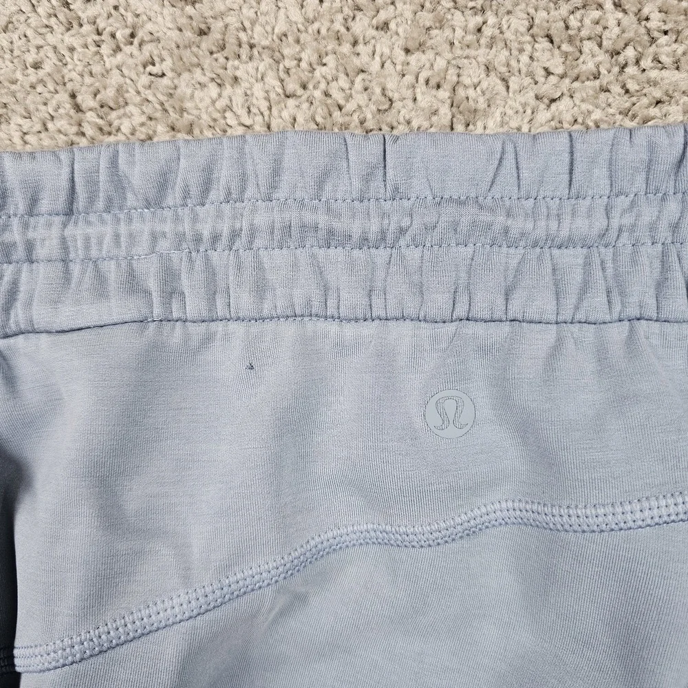 Lululemon Softstreme High Rise Straight Leg Crop Pant Sz 18 Blue Linen W6BZXS